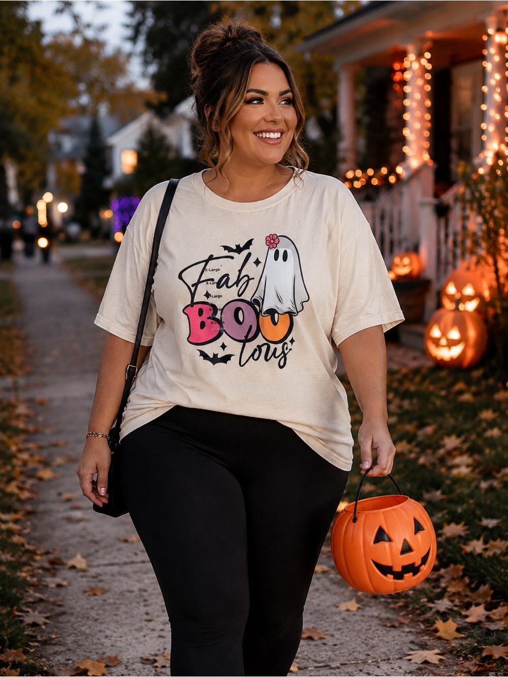 Fab BOO lous' Halloween Graphic T-Shirt - Cream